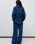 Tencel Woman Pant in Blue Denim by The New Society