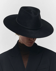 Beck Wool Fedora in Black by Janessa Leone