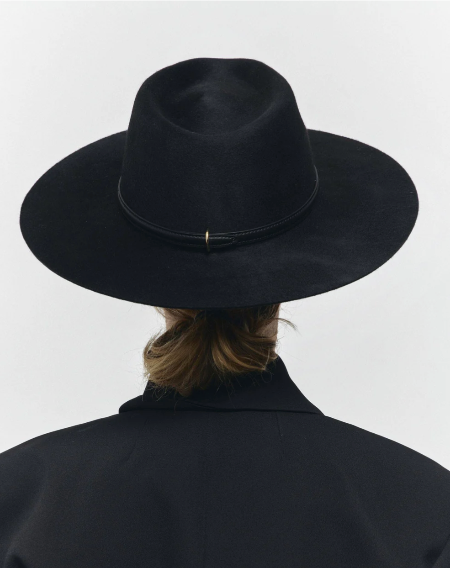 Beck Wool Fedora in Black by Janessa Leone