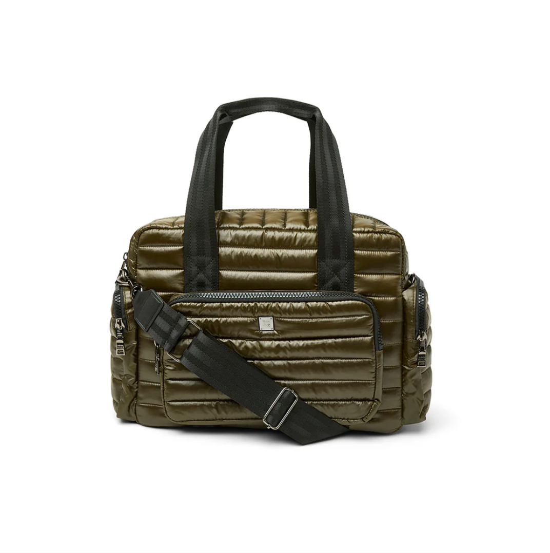 Voyager Travel Bag in Shiny Olive by Think Royln