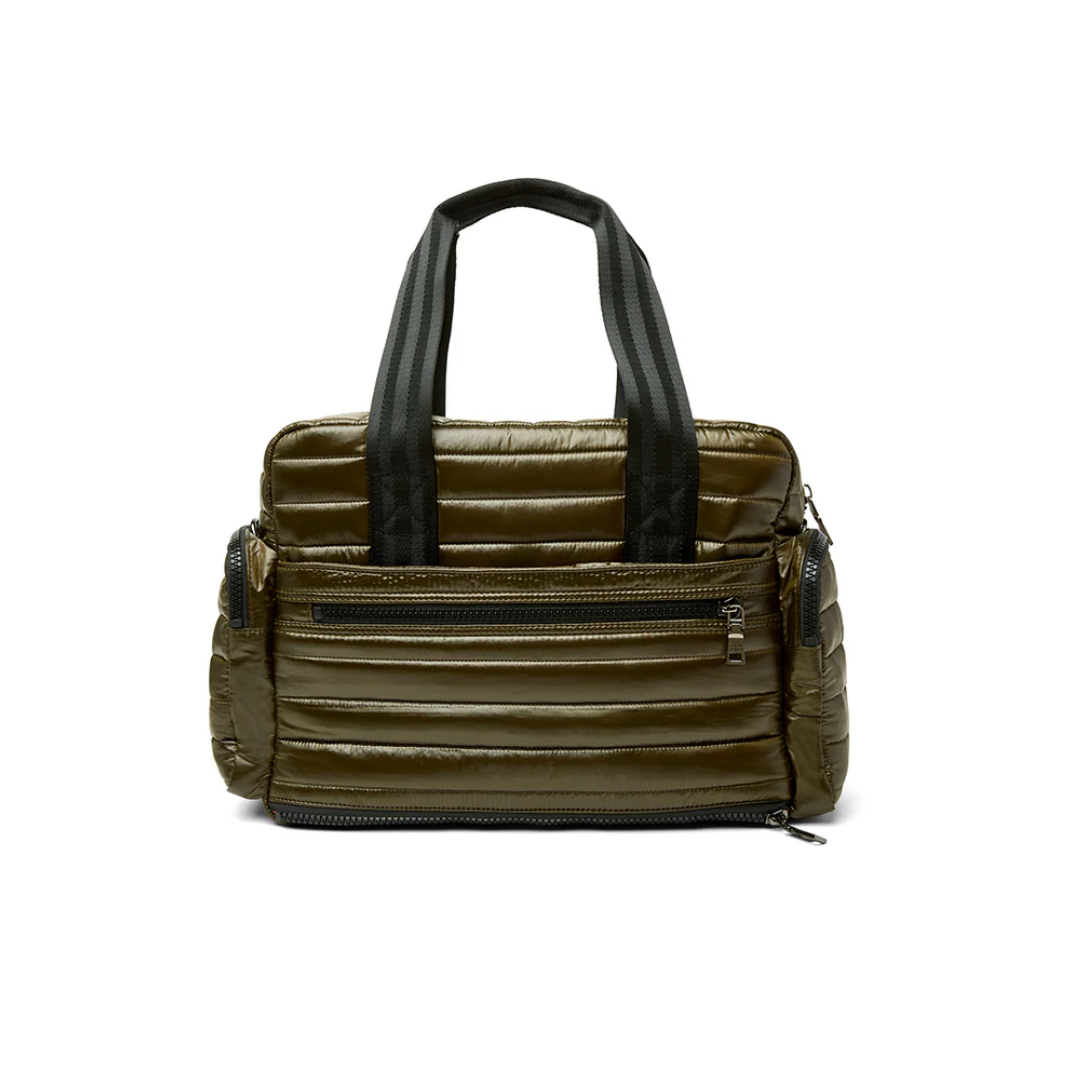 Voyager Travel Bag in Shiny Olive by Think Royln