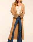 Louise Wool Blend Faux Fur Trim Duster Sweater by Ramy Brook