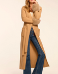Louise Wool Blend Faux Fur Trim Duster Sweater by Ramy Brook