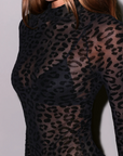 Flocked Leopard Bodysuit by Fleur Du Mal