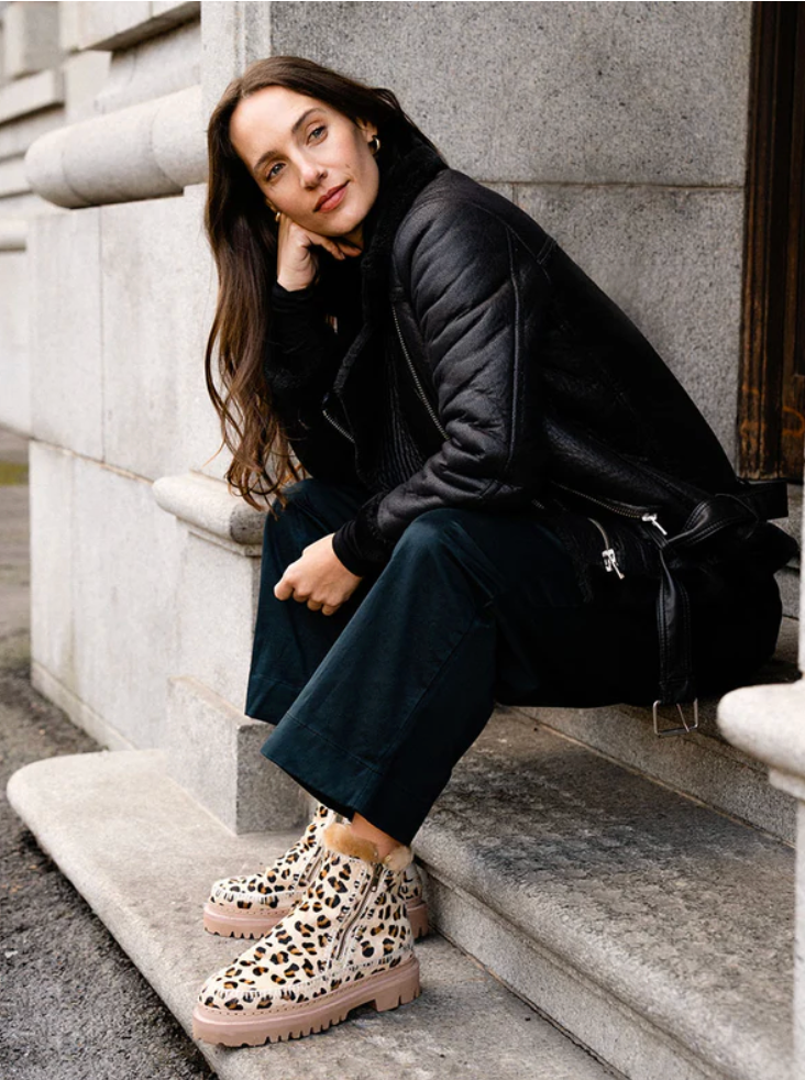 Setsu 3.0 in Beige Leopard Pony by Laidback London