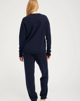 Navy Cashmere Heart Logo Sweatshirt by SPRWMN