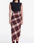 Asymmetrical Skirt in Plaid by Smythe