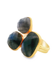 Labradorite Trio Ring by Leela Grace