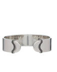 Doppia Luna Wide Cuff - Silver with Black Diamond Detail by Wyld Box