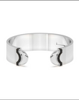 Doppia Luna Wide Cuff - Silver with Black Diamond Detail by Wyld Box
