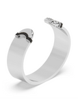 Doppia Luna Wide Cuff - Silver with Black Diamond Detail by Wyld Box