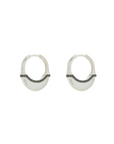 Luna Small Hoops in Silver with Black Diamond Detail by Wyld Box