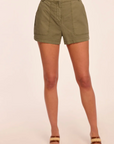 Hilary Canvas Mini Short in Safari Green by Ramy Brook