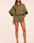Hilary Canvas Mini Short in Safari Green by Ramy Brook
