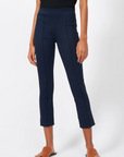 Pintuck Slit Capri in Navy by Kal Rieman