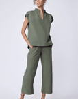 Jodie Gather Cap Sleeve in Cactus by Kal Rieman
