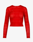 Long Sleeve Cropped Crewneck in Chili by Smythe