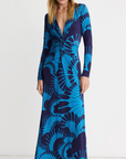 Waist Knot Dress in Navy Graphic by Smythe