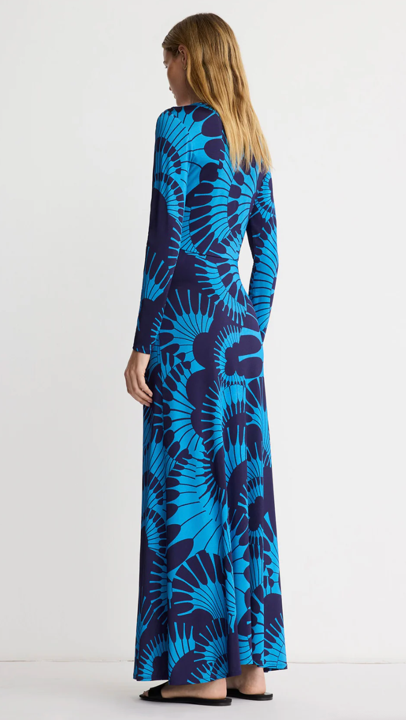 chinese dress ladies FLORALIE MAXI DRESS, MULTI BON VIVANTS ENGINEERED KNIT DRESS