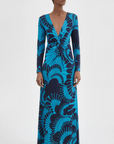 Waist Knot Dress in Navy Graphic by Smythe
