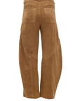 Quebrada Suede Trousers in Camel by Curatoria