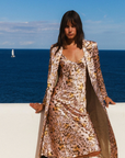 Emma Slip Dress in Blush Leopard by Catherine Gee