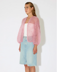 Mohair Light Bomber Cardigan in English Rose by Maiami