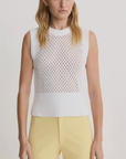 Mesh Knit Vest in White by Smythe