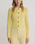Crochet Cardigan in Lemon By Smythe