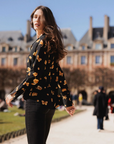 Daria French Cuff Silk Blouse in Gold Monarch by Catherine Gee