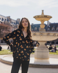 Daria French Cuff Silk Blouse in Gold Monarch by Catherine Gee