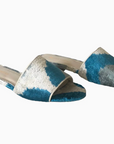 Silk Velvet Ikat Slide in Blue Gray by Ayca Design