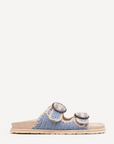 Clay Sandal in Sand Suede Sky Blue by Laidback London