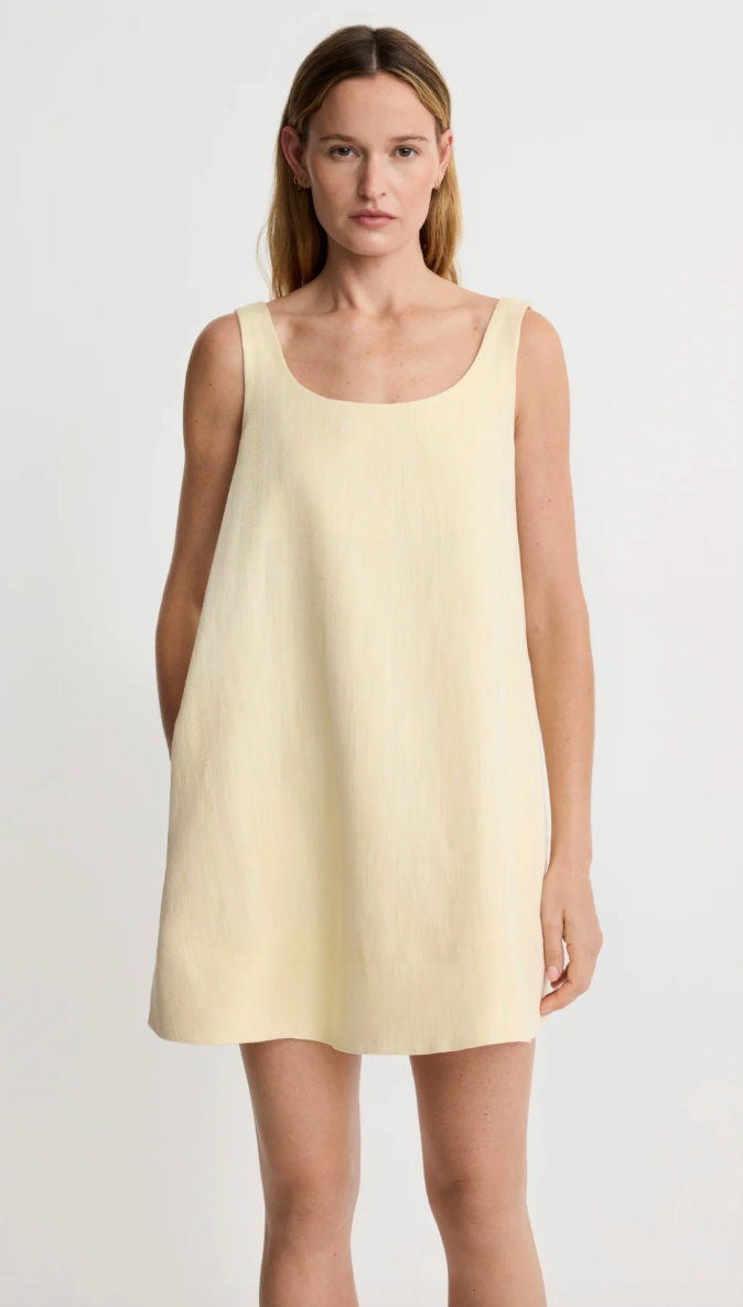 Mini Shift Dress in Butter by Smythe Haven Mini Shift Dress in Butter by Smythe Haven