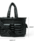 Two Faced Reversible Tote in Pearl Black by Think Royln