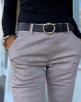 Dafna Pant by Bevy Flog in Beige/Brown Checkered