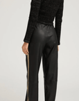 Black & Gold Leather Baggy Athletic Pants by SPRWMN