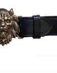 Black Studded Lion Belt by Kim White