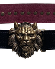 Black Studded Lion Belt by Kim White