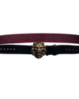 Black Studded Lion Belt by Kim White