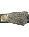 Black Leather Eagle Belt by Kim White