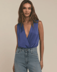 The Sleeveless Date Blouse in Venetian Blue by Favorite Daughter