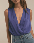 The Sleeveless Date Blouse in Venetian Blue by Favorite Daughter