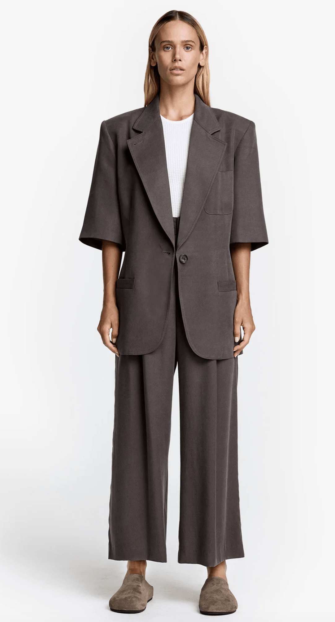 Short Sleeve Oversized Blazer in Mink by Smythe – Haven
