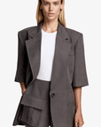 Short Sleeve Oversized Blazer in Mink by Smythe