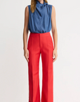 Wide Leg Pintuck Trouser in Poppy by Smythe