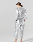 San Marino Metallic Linen Shirt in Silver by Lanhtropy
