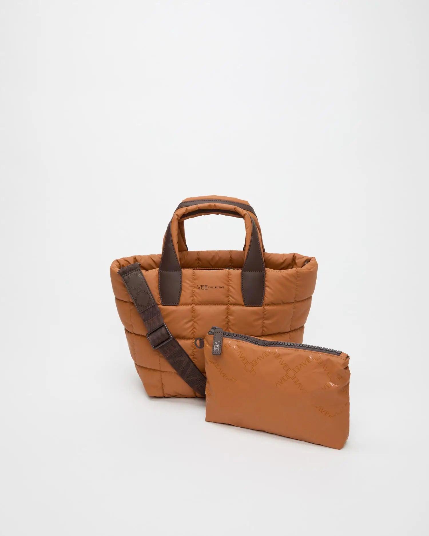 Small Power Tote by Vee Collective in Cognac