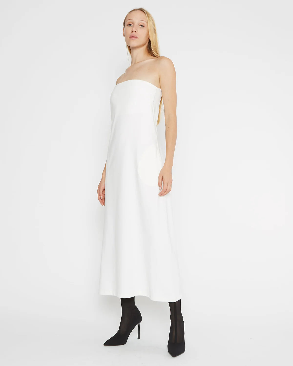 Ponte Knit Perfect Dress in White by Ripley Rader
