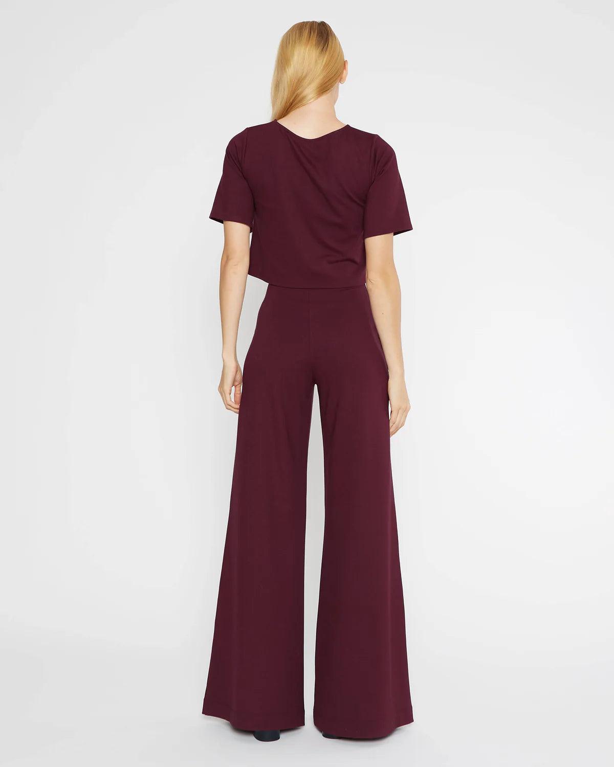 Ponte Knit Short Sleeve Top in Elderberry by Ripley Rader